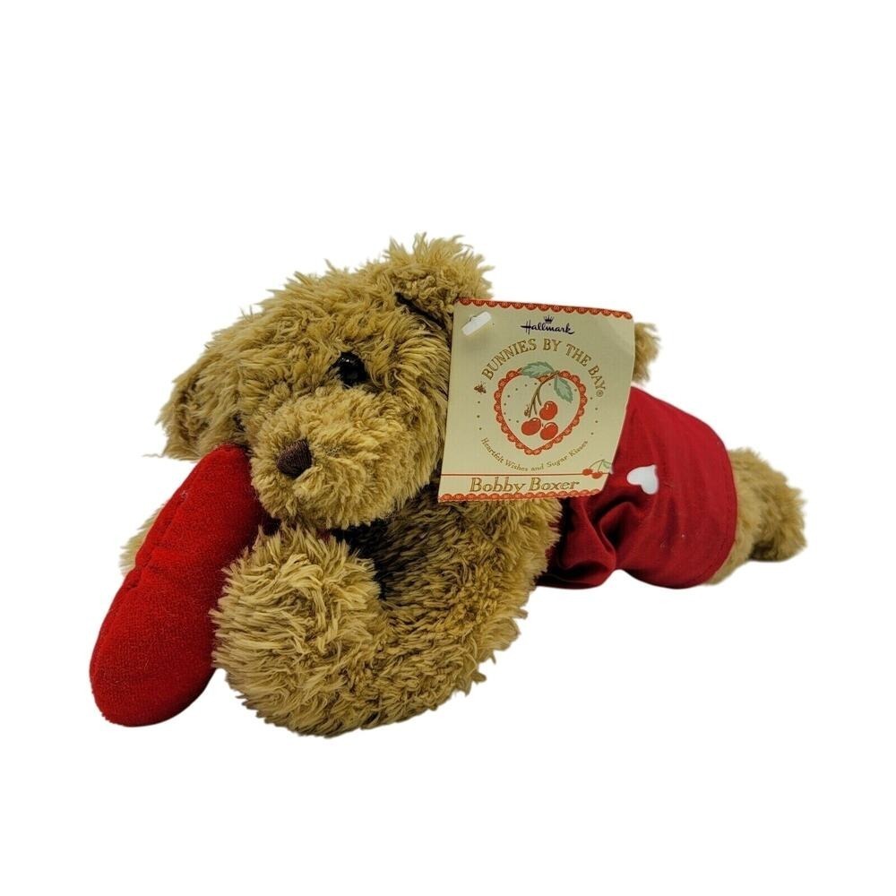 Hallmark Plush Bunnies By The Bay Bobby Boxer Bear Heart 2002‎ Valentines Day
